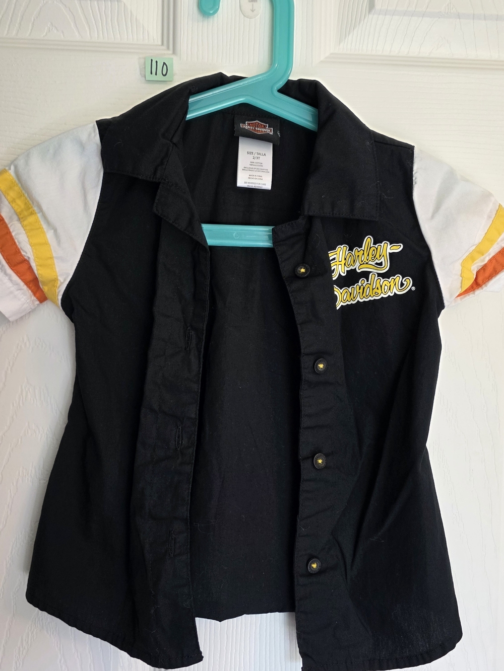 Harley-Davidson Boys Black Short Sleeve Button-Front Shirt